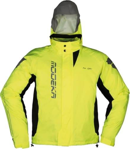 Image of Modeka AX Dry II Motorcycle Rain Jacket with Hood, Yellow / Black, XXXXXXL