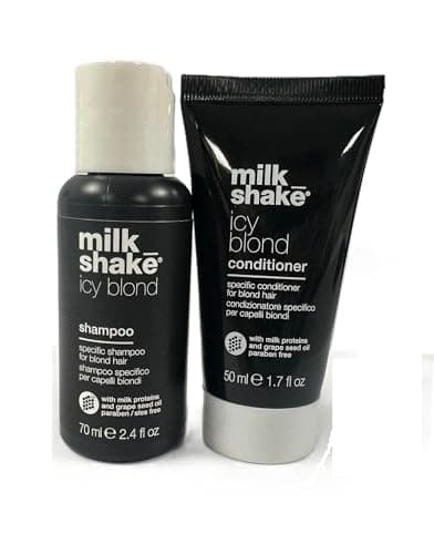 Image of Milkshake Icy Blond Shampoo 70 ml & Conditioner 50ml SET (Travel Size, Small Bottles)