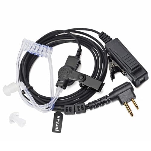 Image of HYS Covert Acoustic Tube Security Bodyguard Earpiece Headset PTT Mic Compatible With Motorola CP040 DP1400 GP68 GP88 GP300 CT150 Pro1150 Hyera Midland 2 Way Radio (TB06-1)