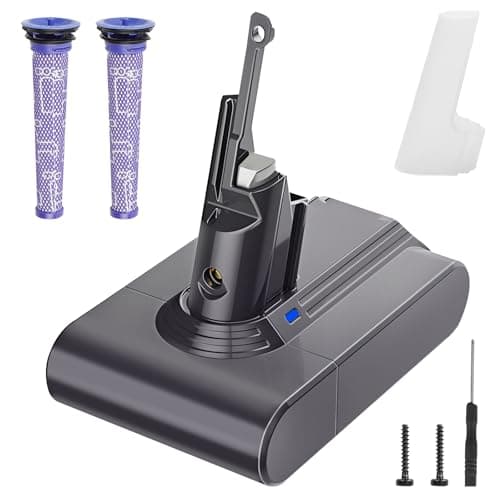 Image of Waitley 6000mAh Replacement Battery for Dyson V7 SV11, Compatible with V7 Animal/Fluffy/Trigger/Motorhead/Total Clean Vacuum Cleaner, with 2 Pack Filters