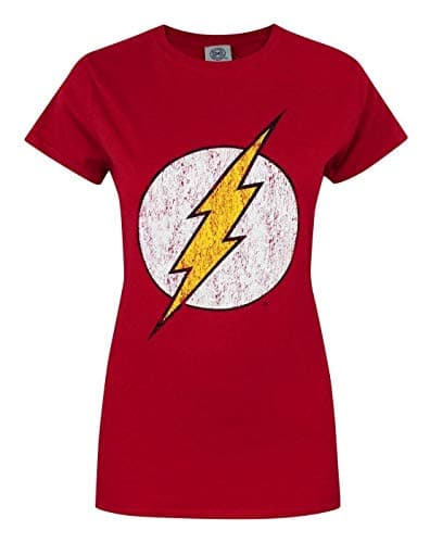 Image of DC Comics Offical Flash Distressed Logo Women's T-Shirt Red