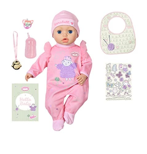 Image of Baby Annabell Active Annabell 709900-43cm Doll with Soft Cuddly Body & Realistic Features and Sounds - Clothing and Accessories - Require 3 AAA Batteries (Not Included) - For Kids From 3+ Years