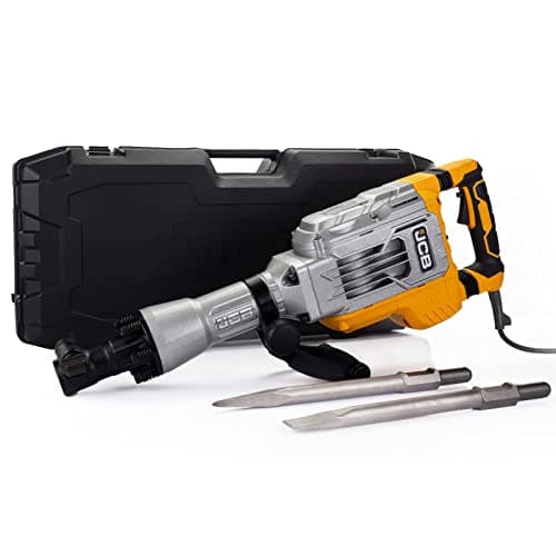 Image of JCB 1700W Demolition Hammer Breaker in Case, Anti-Vibration & Multi-Position Side Handle, 1900bpm, 30mm Hex Chuck, Powerful 75j of Impact Force, 3 Year Warranty