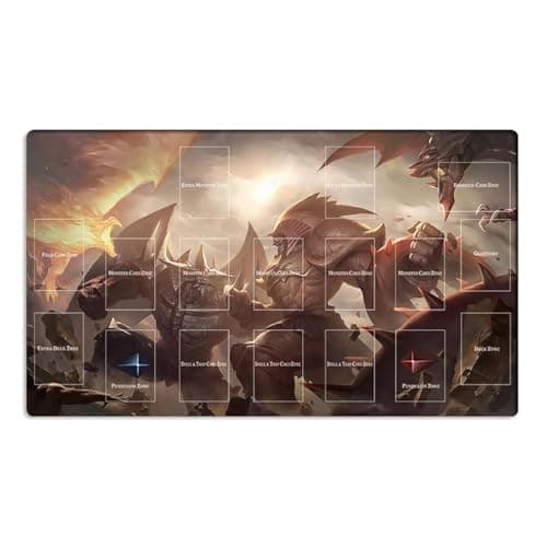 Image of Mlikemat New Playmat Exodia VS 3 Gods TCG CCG Trading Card Game Mat Pad with Zones + Free Bag (ZD039-184-A)