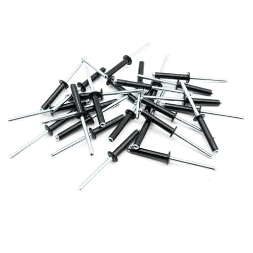 Image of Hippo Hardware (4mm X 16mm) Black Pop Rivet Aluminium Body Blind Open End Dome Head Steel Mandrel (Pack of 50)