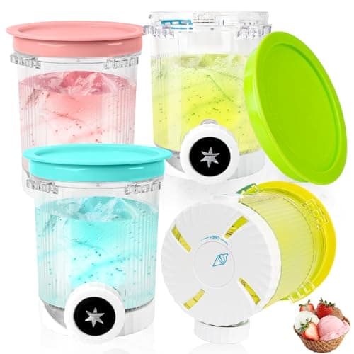 Image of 4 Pack Creami Deluxe Tubs for Ninja Swirl by CREAMi Soft Serve & Ice Cream Maker NC701UK NC700UK NC701 Series, BPA-Free & Dishwasher Safe, 16oz Creami Pots Containers with Color Lids