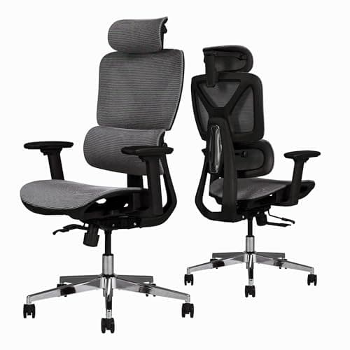 Image of FLEXISPOT ErgoX Ergonomic Office Chair with 5D Lumbar Support, 3D Headrest & Armrests, Adjustable Seat Depth, Breathable Mesh and 130kg Capacity for Gaming, Home and Office (Black)