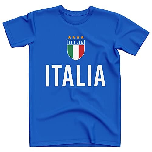 Image of Purple Print House Italy Football Shirt, Italy Shirt for Men, Italia Tshirt, Mens Top Flag 2021 Blue Cotton Jersey (Large, Royal Blue)