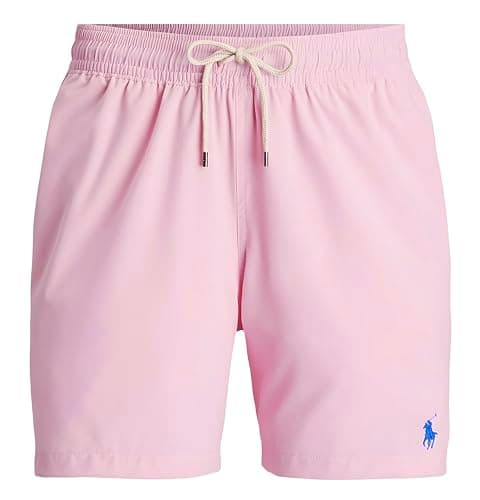 Image of Ralph Lauren Men's Hawaiian Boxer Swim Shorts (Large, Pink)