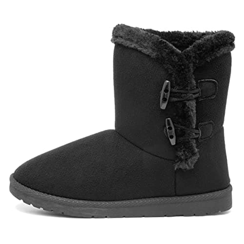 Image of Lilley Moira Womens Black Faux Fur Ankle Boot - Size 6 UK - Black