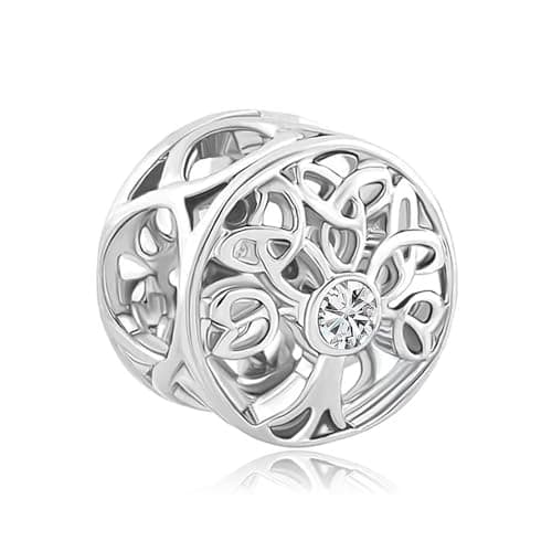 Image of LSxAB Clear Crystal Tree of Life Charms Compatible with Pandora Charm Bracelets for Mother Girlfriend Daughter Her Women