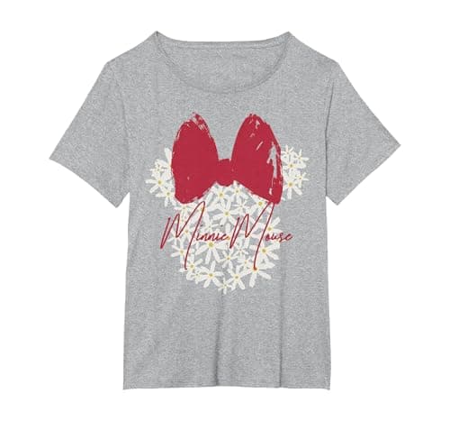 Image of Disney Mickey And Friends Minnie Mouse Daisy Fill T-Shirt, Women's Plus, Heather Grey, 5X