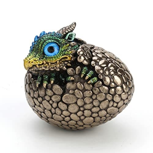 Image of Veronese Design Bronze Finish Dragon Hatchling Figurine with Hand Painted Color Accents