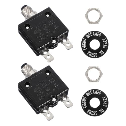 Image of sourcing map 2 Pcs 40Amp Push Button Circuit Breaker,125/250V AC 50V DC Manual Reset Thermal Overload Protector Thermal Circuit Breaker for Industrial Auto Cars