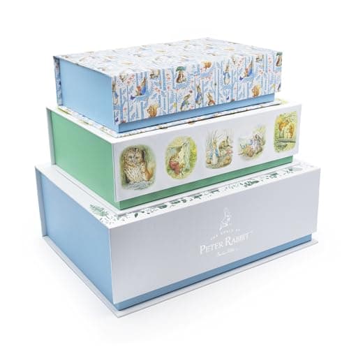 Image of Peter Rabbit & Friends Set of 3 Nesting Storage Boxes | Premium Decorative Keepsake Boxes with Magnetic Closures | Children’s Toy, Book & Treasure Storage