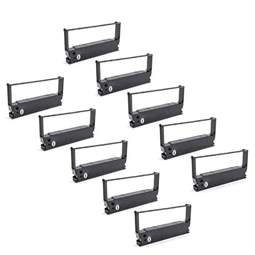 Image of vhbw 10x Ribbon Cartridge Replacement for Epson ERC-32B, ERC-32, C43S015371 for Dot Matrix, Receipt Printer - Black Ink Ribbon