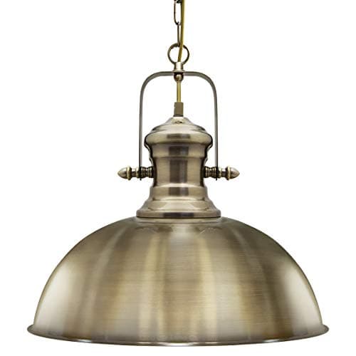 Image of Long Life Lamp Company Vintage Industrial Ceiling Pendant Light Brass Antique Retro Metal Hanging Globe Lampshade M0127F