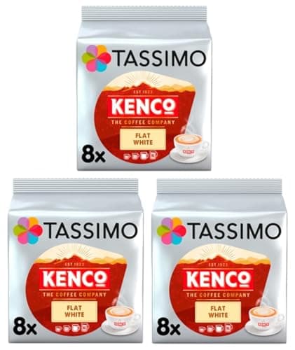 Image of Tassimo Kenco Flat White Coffee Pods x8 (Pack of 3, Total 24 Pods)