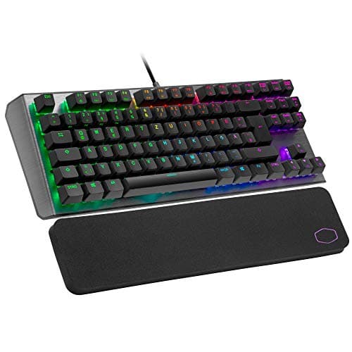 Image of Cooler Master CK530 V2 Mechanical Gaming Keyboard without Number Keypad, Wired Keyboard with RGB Backlight & Wrist Rest, On-the-Fly Control - DE Layout/Red TTC Switch
