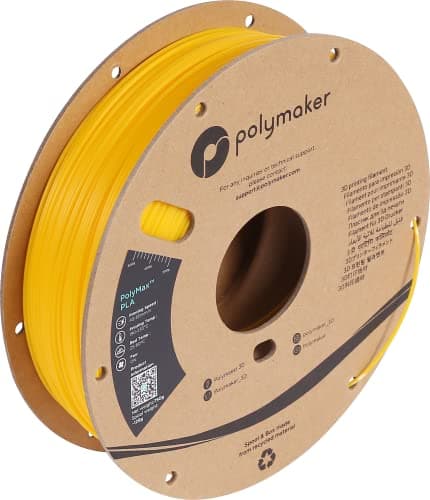 Image of Polymaker 2.85mm Tough PLA 3mm 3D Printer Filament, 750g Yellow PLA Filament Cardboard Spool - Polymaker PolyMax PLA 2.85 Yellow Filament Tougher Than PLA+, High Impact Strength for Functional
