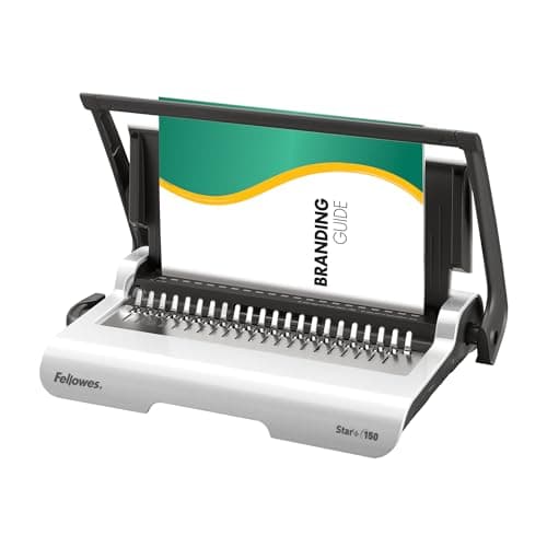 Image of Fellowes Binding Machine for Personal Use - Star+ 21-Hole, 150 Sheet Manual Paper Punch Comb Binder Machine - Ideal for Personal Use - White/Grey
