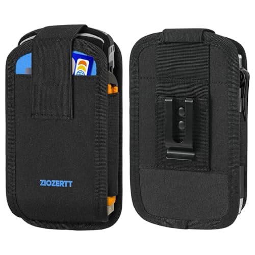 Image of Scanner Holster Compatible with Zebra TC77, TC70,TC70x,TC72,TC75x,TC75,MC67,M60,Handheld Barcode Scanner Holder Case,Server Pouch with Metal Belt Clip and Pen Holder,Black-Blue,1 Pack