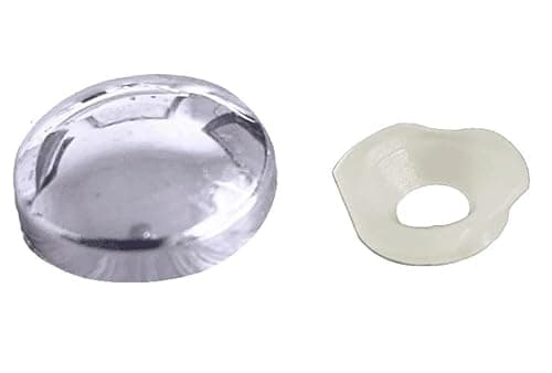 Image of 4 x Screw Cover Caps for No 6-8 Gauge Screws, Firm Clip-On Type, Chrome Effect