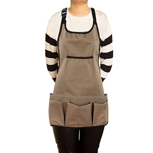 Image of PATILWON Gardening Apron for Women with 14 Pockets - Waterproof Tool Apron, Adjustable Straps, Heavy Duty Oxford Fabric for Gardening, Lawn Care, and Home Maintenance