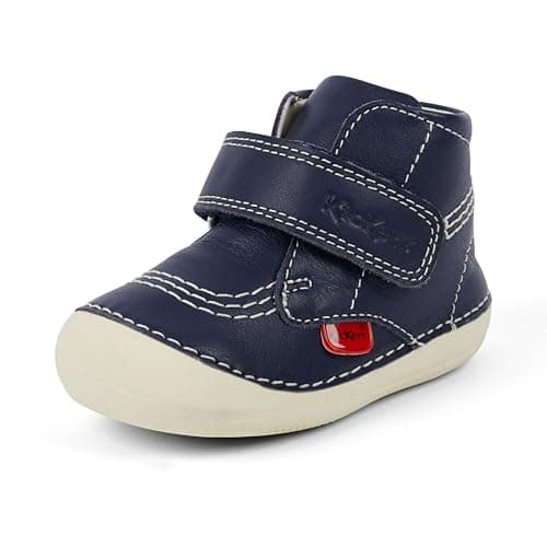 Image of Kickers Unisex Baby Softer Hi Boots | Soft Sole | Easy Fasten | Comfortable | Cushioned, Blue, 2 UK Child