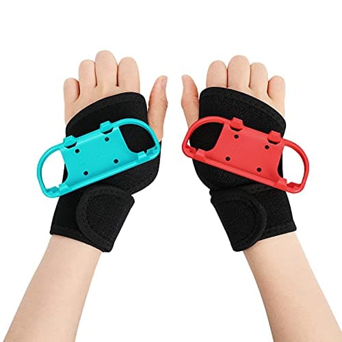 Image of inRobert Wrist Bands for Just Dance 2026/2025/2024/2023/2022/2021/2020 for Switch JoyCon Controller and Zumba Burn It Up, 2Pcs Adjustable Elastic Straps Armband for Adults(Red and Blue)