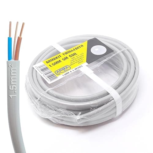 Image of ArmaKit 1.5mm Twin & Earth Cable - 5 Metre 6242Y1.5 GREY 240v Mains Cable - 3 Core Electrical Wire - 5m