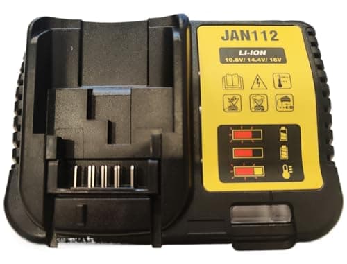 Image of JANRI JAN112 10.8V 12V 18V 20V MAX Power Tool Li-Ion Battery Fast Charger Compatible with Dewalt XR Series Battery DCB200 201 204 205 181 182 183 184 etc, Compatible with DCB112, 110V-260V UK Plug