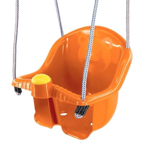 Image of MTS Safety Swing Seat for Toddlers 1-3 Years, Easy Setup, Durable Baby Garden Swing, Bright Orange, Supports Up to 40 kg, Indoor/Outdoor Use, Enhances Motor Skills