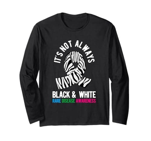 Image of It's NOT Always Black & White Rare Disease Awareness Long Sleeve T-Shirt
