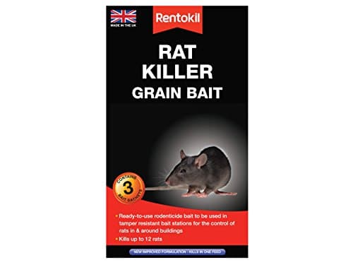 Image of Rentokil PSR32 Rat Killer Grain Bait, Black, 4 x 10.5 x 18.5 cm