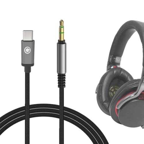 Image of GEEKRIA USB-C Digital to Audio Cable Compatible with Sony ULT WEAR, WH-1000XM5/1000XM4, WH-XB920N, MDR-XB950BT/XB950N1, INZONEH5, Braided Nylon Replacement Type-C Audio Cord (4 ft/1.2m)