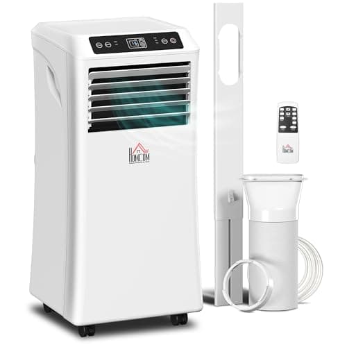Image of HOMCOM Portable Air Conditioner 9000 BTU, 4-in-1 Cooling, Fan, 24L/Day Dehumidifier & Sleep Mode, Mobile Air Conditioning Unit with Digital Display, Remote, 24H Timer, Window Kit for Rooms up to 28㎡