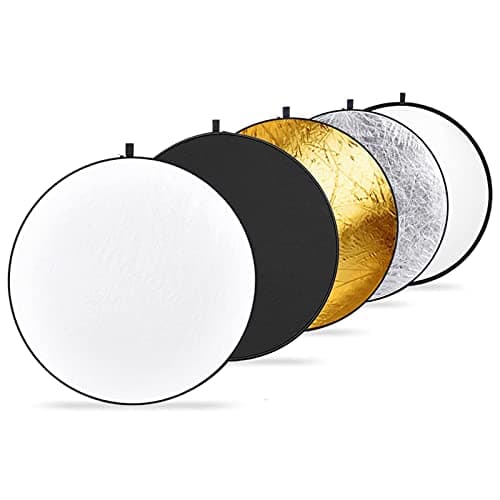 Image of NEEWER 43 Inch/110 Centimeter Light Reflector Light Diffuser 5 in 1 Collapsible Multi Disc with Bag - Translucent, Silver, Gold, White, and Black for Studio Photography Lighting and Outdoor Lighting