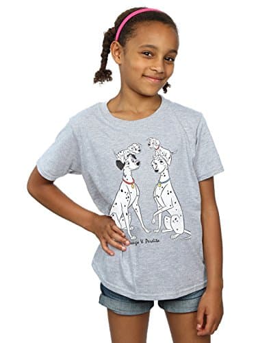 Image of Disney Girls 101 Dalmatians Classic Pongo and Perdita T-Shirt 9-11 Years Sport Grey