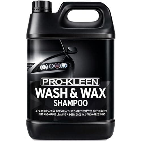 Image of Pro-Kleen Wash & Wax Shampoo with Carnauba Wax 5L - pH Neutral Professional Car Wash Shampoo, Suitable for all Car Exteriors, Glossy Just Waxed Shine