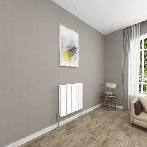 Image of Sky bathroom | 600x612mm Horizontal Designer Radiators White Flat Panel Double Panel Central Heating Radiator