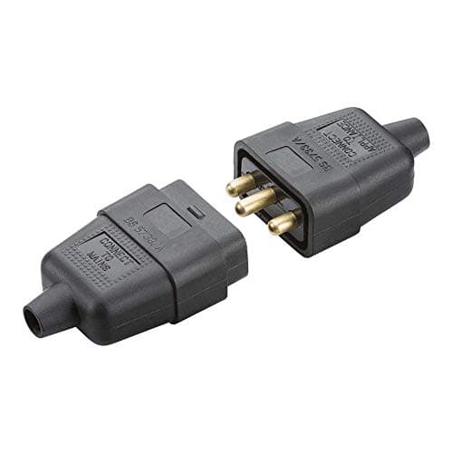 Image of Knightsbridge SN2121B 3-Pin Mains Connector, Black, 10A