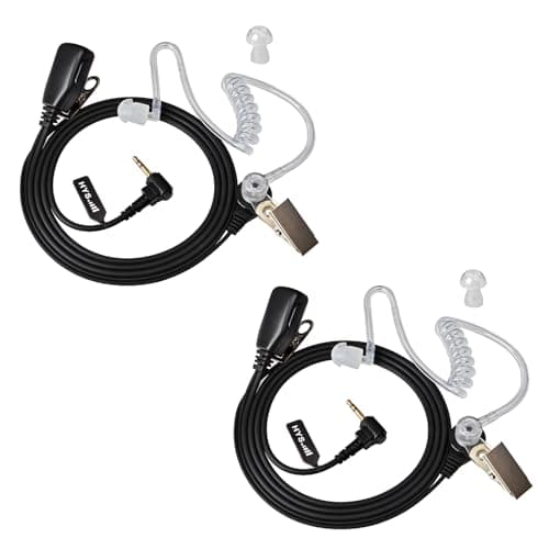 Image of HYS 2.5mm 1Pin Walkie Talkie Earpiece with Mic, Security Headset Compatible with Motorola TLKR-T60 T61 T62 T80 T81 T82 T-92 H2O T80 Extreme T82 Extreme(2 Pack) (2)