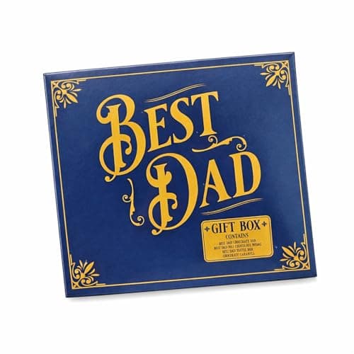 Image of GROBITS Best Dad Chocolate Gift Set – Milk Chocolate Gift Box with Chocolate Bar, Medal, Toffee & Caramels Father’s Day Gift for Dad, Birthday Gift Hamper, Sweet Treat Gift Pack (240g)