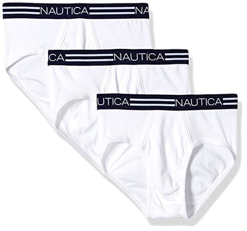 Image of Nautica Men's Classic Cotton 3-Pack Fly Front Briefs, White/White/White, XL (Pack of 3)