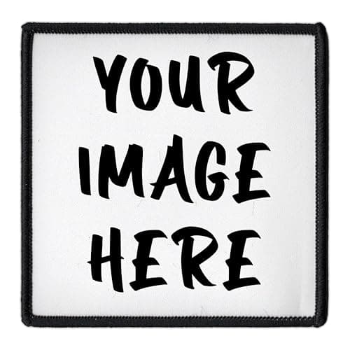 Image of Custom 7.6cm - 25cm Square Patch with Your Design, Photo, Text or Logo | High-Resolution Print | Personalised Iron-on Patches for Coats & Jackets | Made to Order by Concrete Schoolyard (Size: 8.9cm)