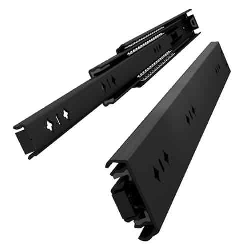 Image of VADANIA 500mm Heavy Duty Drawer Runners #A53 Black 1 Pair, Max Load 120kg, Side Mount Full Extension Ball Bearing, Industrial Drawer Slides for Good Shelf, Van, Truck, RV, Camping Pull Out Sliding Out