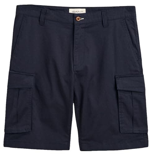 Image of GANT Relaxed Twill Cargo Shorts, Navy, 38
