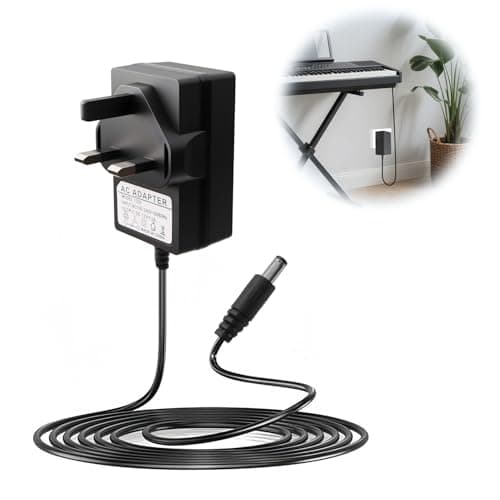 Image of 12V Power Adapter for Yamaha Keyboard, 1.8M 12V 2A DC Power Supply Charger Adaptor Replacement for Yamaha PSR YPG YPT DGX DD EZ P Series Digital Piano Charging Cord 5.5mm*2.1mm