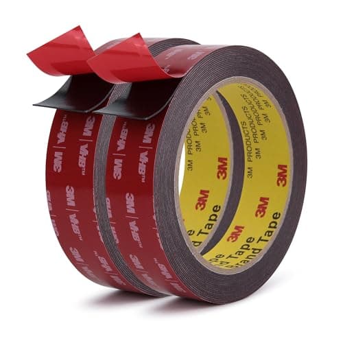 Image of 3M Double Sided Tape Heavy Duty Mounting Tape 25mm x 5.5m 2 Pack Strong Adhesive Waterproof Foam Tape 5925 Perfect for Automotive Home Office Decor Indoor and Outdoor Walls Black